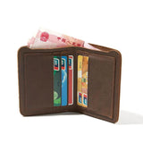Crazy Horse Leather Men's Wallet Retro Vertical Full Leather Wallet