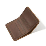 Crazy Horse Leather Men's Wallet Retro Vertical Full Leather Wallet