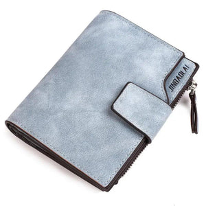 Matte PU Leather Ladies Wallet with Zipper Buckle