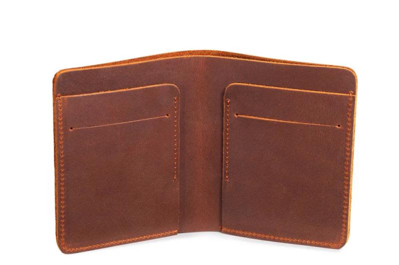 Crazy Horse Leather Men's Wallet Short U.S. Dollar Clip Retro Style