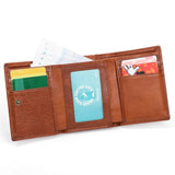 Mens Vintage Leather Wallet Trifold Son Husband Gift