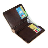 Men's Leather Short Wallet, Vertical Dollar Clip, Retro Cowhide