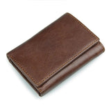 Short Wallet For Man 3 Folds Pure Leather Wine Purse Hot