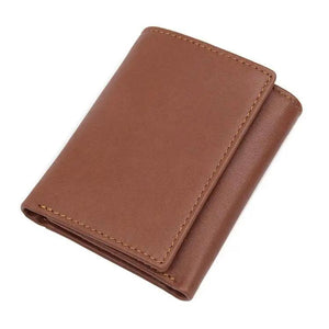Short Wallet For Man 3 Folds Pure Leather Wine Purse Hot
