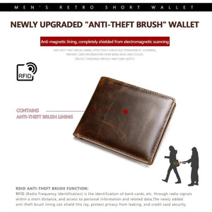 Vintage Men Wallet Leather Short Purse Slim Bifold Carteira Pocket Classic