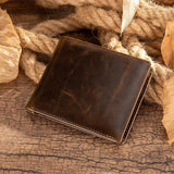 Vintage Men Wallet Leather Short Purse Slim Bifold Carteira Pocket Classic