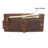 Crazy Horse Cowhide Leather Men Wallet Vintage Hasp Style