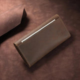 Men's Bifold Wallet Long Minimalist Leather Wallet