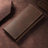 Men's Bifold Wallet Long Minimalist Leather Wallet
