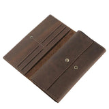 Men's Bifold Wallet Long Minimalist Leather Wallet