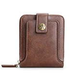 Vintage Men's Wallet Short Purse Clutch Zipper Solid Porte Feuille Hommes