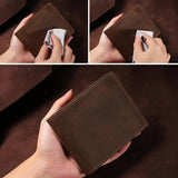 Slim Crazy Horse Leather Wallet with RFID Blocking