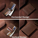 Slim Crazy Horse Leather Wallet with RFID Blocking