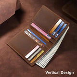 Slim Crazy Horse Leather Wallet with RFID Blocking