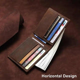 Slim Crazy Horse Leather Wallet with RFID Blocking