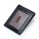 Vintage Style Brown Leather Wallet Money Clip Mini Purse