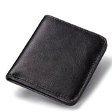 Vintage Short Men's Leather Wallet with Zipper Pouch
