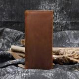 Long Cowhide Wallet Cow Leather Birthday Gift For Man