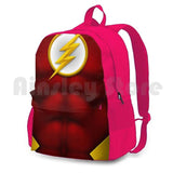 Flash Superhero Art Outdoor Hiking Backpack Sports Bag Red