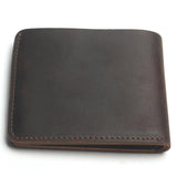 Crazy Horse Leather Men Wallets Vintage Top Thin Cowboy Wallet