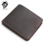 Crazy Horse Leather Men Wallets Vintage Top Thin Cowboy Wallet