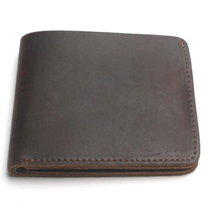 Crazy Horse Leather Men Wallets Vintage Top Thin Cowboy Wallet