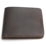 Crazy Horse Leather Men Wallets Vintage Top Thin Cowboy Wallet