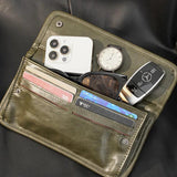 Xiao.p Men's High Pu Leather Long Wallet Retro Versatile Clutch Bag