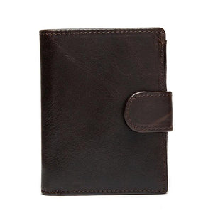 Short Style Men's Cowhide Wallet Retro Leisure