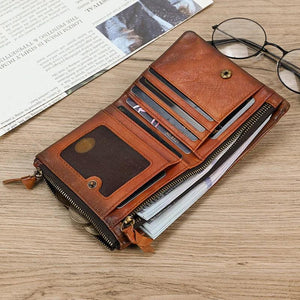Men's Leather Wallet Coin Purse Short Clutch