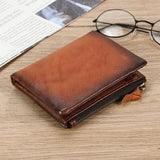 Men's Leather Wallet Coin Purse Short Clutch