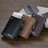 Men's Short Wallet European And American Vertical Buckle Wallet