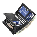 Men's Short Wallet European And American Vertical Buckle Wallet