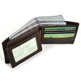 Retro Leather Wallet Crazy Horse Leather Short Wallet Multi-Card Slots