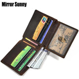 Retro Leather Wallet Crazy Horse Leather Short Wallet Multi-Card Slots