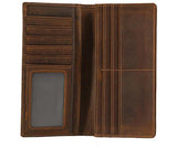 Vintage Crocodile Leather Wallet Brown Bifold Chain Snap Phone Pocket Long Purse