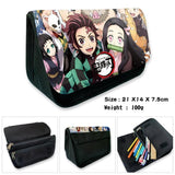 Anime Demon Slayer Prints Pencil Case Cosmetic Makeup Bag