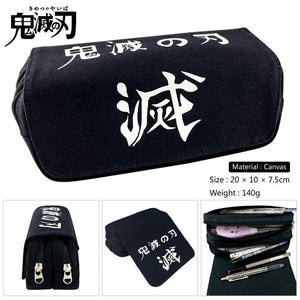 Anime Demon Slayer Prints Pencil Case Cosmetic Makeup Bag