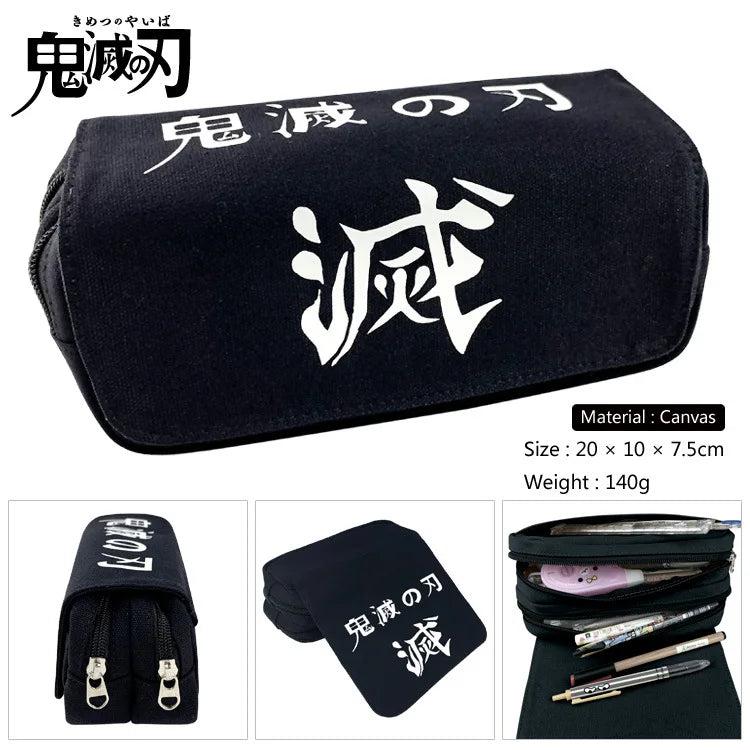 Anime Demon Slayer Prints Pencil Case Cosmetic Makeup Bag
