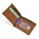 Men's Leather Small Purse Slim Wallet Christmas Gift For BF Father