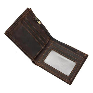 Men's Leather Small Purse Slim Wallet Christmas Gift For BF Father