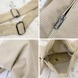 Female Corduroy Shoulder Messenger Bag Student Dumpl...