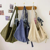Female Corduroy Shoulder Messenger Bag Student Dumpl...