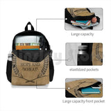Hops & Wheat Crop Vintage Burlap Sack Outdoor Hiking Backpack