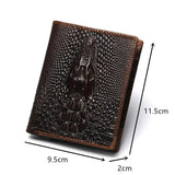 Crocodile Men's Leather Wallet Bi-Fold Money Purse Slim Walet