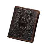 Crocodile Men's Leather Wallet Bi-Fold Money Purse Slim Walet