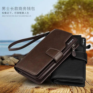 Men's Tri-Fold Wallet Zipper Clutch Phone Bag