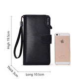 Men's Tri-Fold Wallet Zipper Clutch Phone Bag