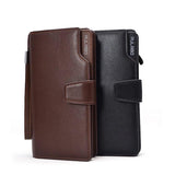 Men's Tri-Fold Wallet Zipper Clutch Phone Bag