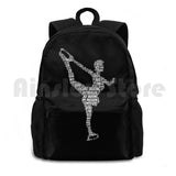 Figure Skating Ice Skate Sports Bag Love Outdoor Hiking Backpack